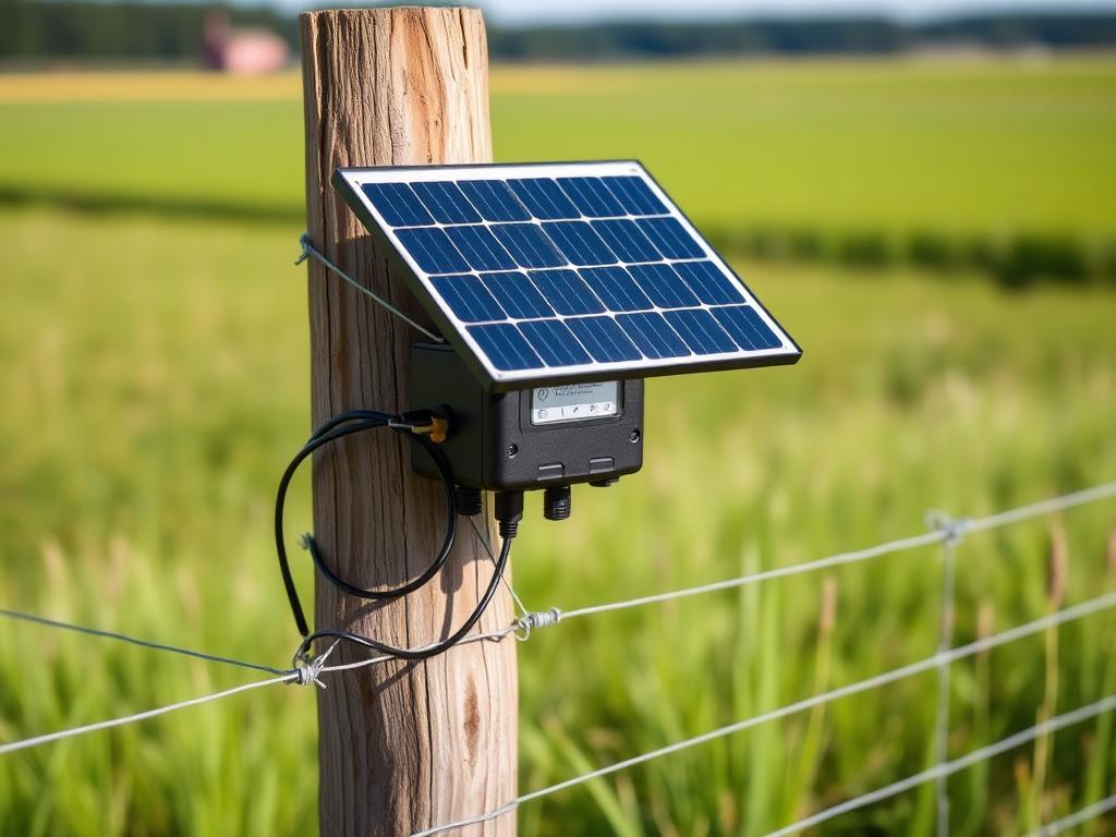 Elaggregat med solpanel monterat på en stolpe i en svensk hage